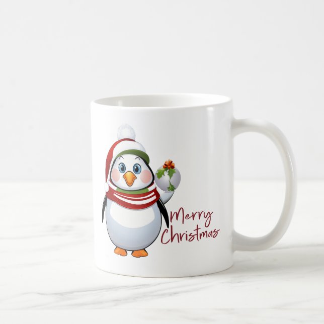 Funny Bauble Buddy Penguin Christmas  Coffee Mug (Right)