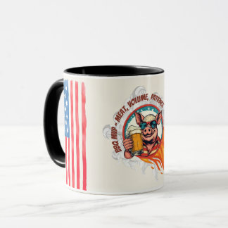 Funny BBQ 4th of July Pig Beer Mug | Grill Master