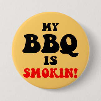 Funny bbq 7.5 cm round badge