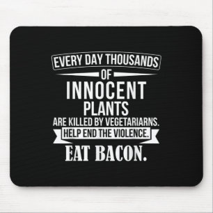 Funny Bbq Anti Vegetarian Quote - Meat Lover Bacon Mouse Mat