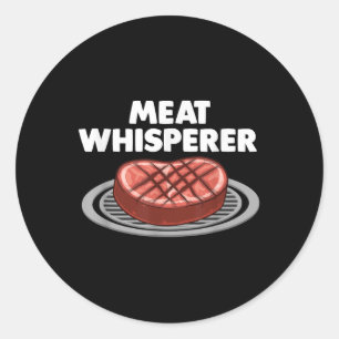 Funny Bbq Art For Men Women Grilling Meat Smoking  Classic Round Sticker