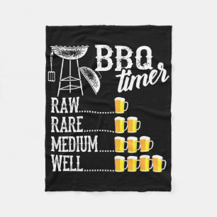 Funny Bbq Art For Men Women Grilling Meat Smoking Fleece Blanket