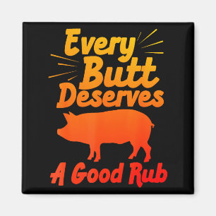Funny Bbq Art For Men Women Grilling Meat Smoking Magnet