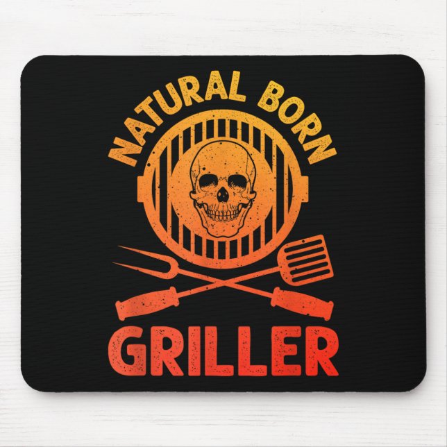 Funny Bbq Art For Men Women Grilling Meat Smoking  Mouse Mat (Front)