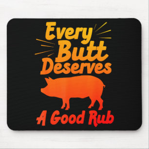 Funny Bbq Art For Men Women Grilling Meat Smoking Mouse Mat