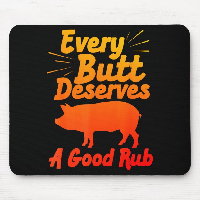 Funny Bbq Art For Men Women Grilling Meat Smoking  Mouse Mat (Front)