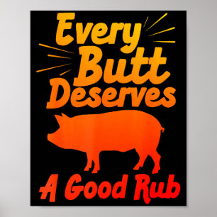 Funny Bbq Art For Men Women Grilling Meat Smoking Poster