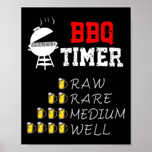 Funny Bbq Art For Men Women Grilling Meat Smoking  Poster