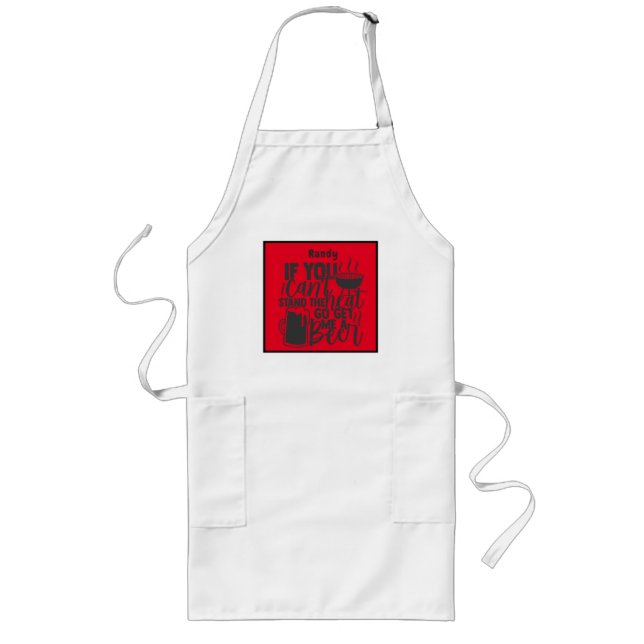 Funny BBQ Backyard Grill Humour Quote Personalise Long Apron (Front)