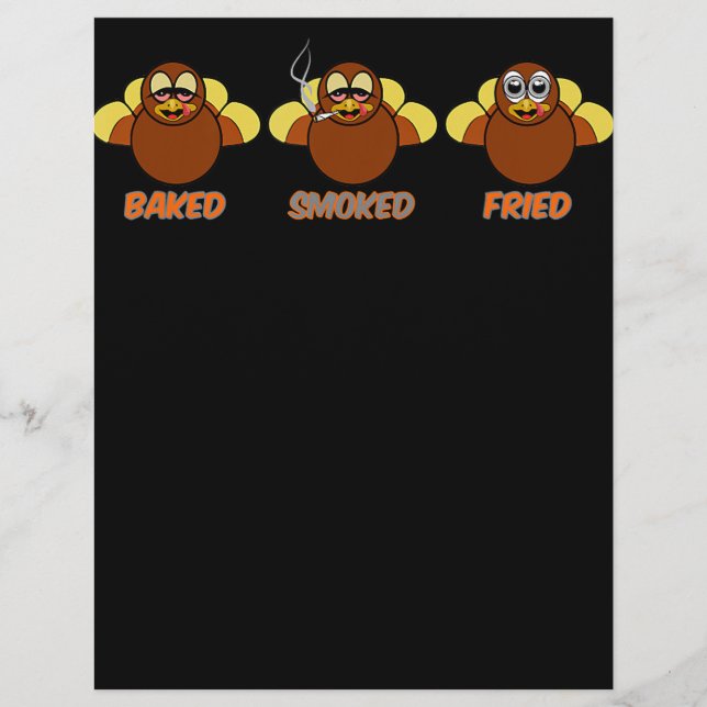 Funny BBQ Baked Smoked Fried Turkey Flyer (Front)