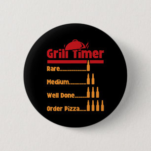 Funny Bbq Beer Bottles Grill Timer For Ckyard Rbec 6 Cm Round Badge