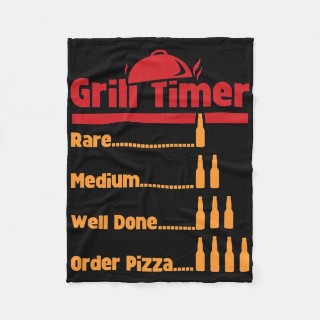 Funny Bbq Beer Bottles Grill Timer For Ckyard Rbec Fleece Blanket (Front)