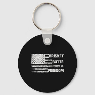 Funny Bbq Brisket Butts Ribs And Freedom Key Ring