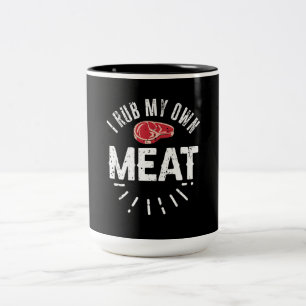 Funny BBQ Chef Joke Gift Rub My Own Meat Two-Tone Coffee Mug