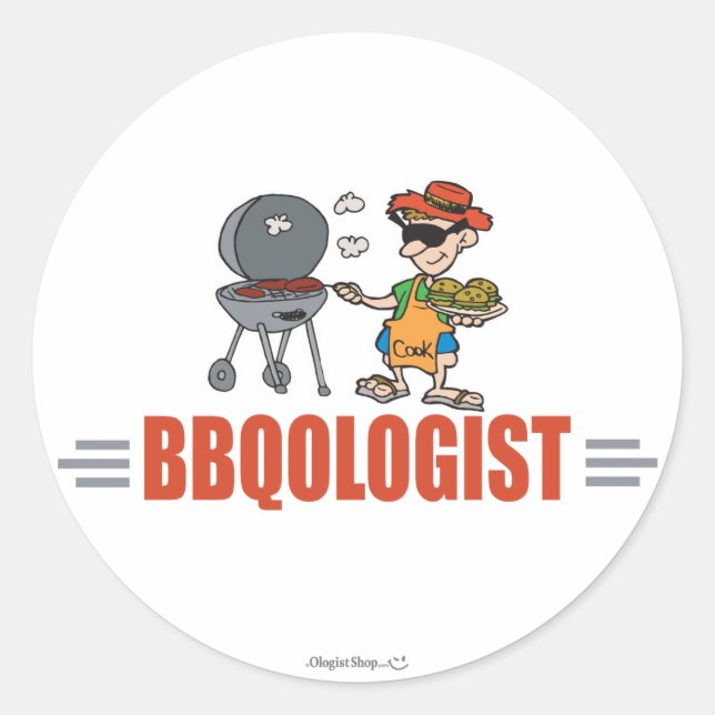 Funny BBQ Classic Round Sticker (Front)