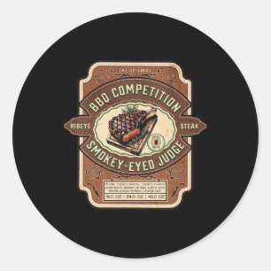 Funny Bbq Competition Judge Rib Eye Steak Rbecue J Classic Round Sticker