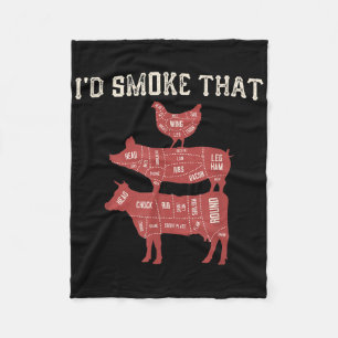 Funny Bbq Cow Pig Chicken Graphic Women Men Meat S Fleece Blanket