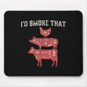 Funny Bbq Cow Pig Chicken Graphic Women Men Meat S Mouse Mat