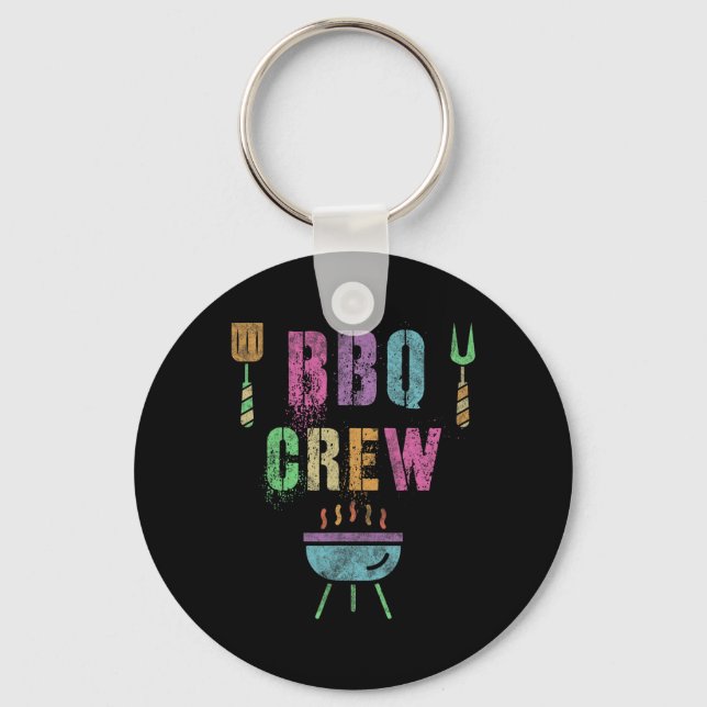 Funny Bbq Crew Grill Chef Cook Squad Cooking Summe Key Ring (Front)