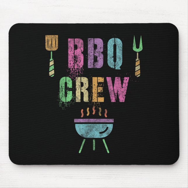 Funny Bbq Crew Grill Chef Cook Squad Cooking Summe Mouse Mat (Front)