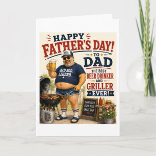Funny BBQ Dad Best Beer Drinker Card