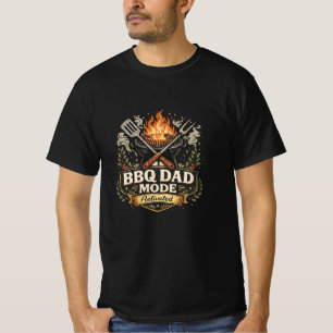 Funny BBQ Dad Mode T-Shirt for Grill Master Father