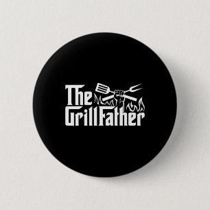 Funny Bbq Dad Retro Grill Father Mens Father's Day 6 Cm Round Badge
