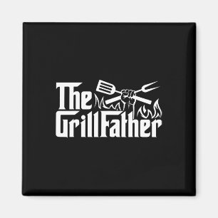 Funny Bbq Dad Retro Grill Father Mens Father's Day Magnet