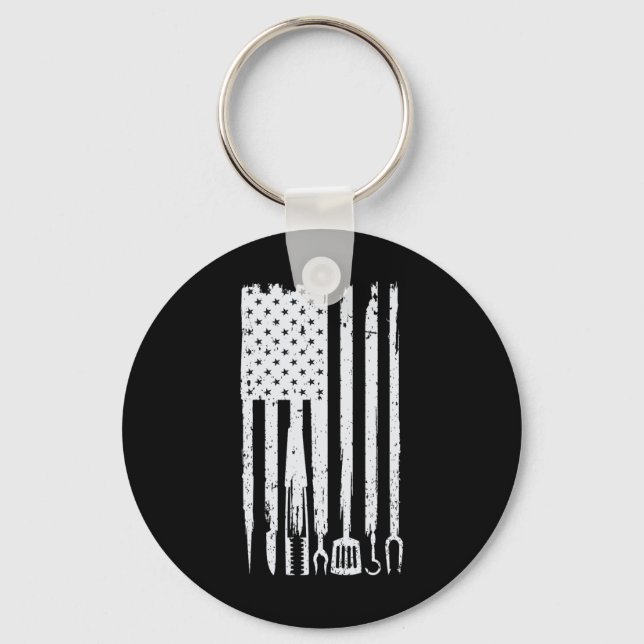 Funny Bbq Design! For Fans Of Smoking  Key Ring (Front)