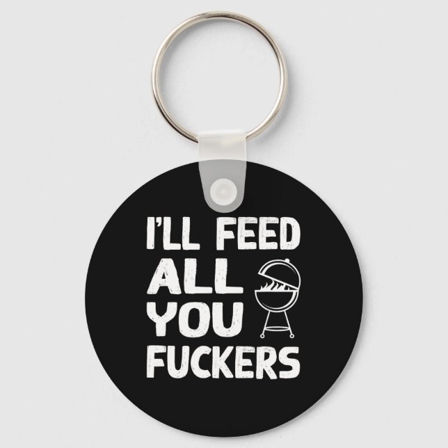 Funny Bbq Father Funny Smoke  Key Ring (Front)