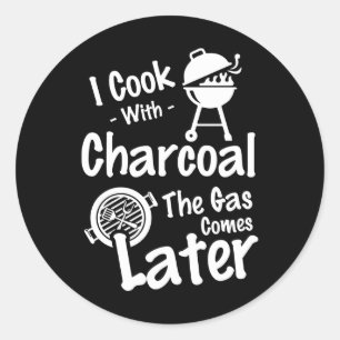 Funny bbq gas word art  classic round sticker