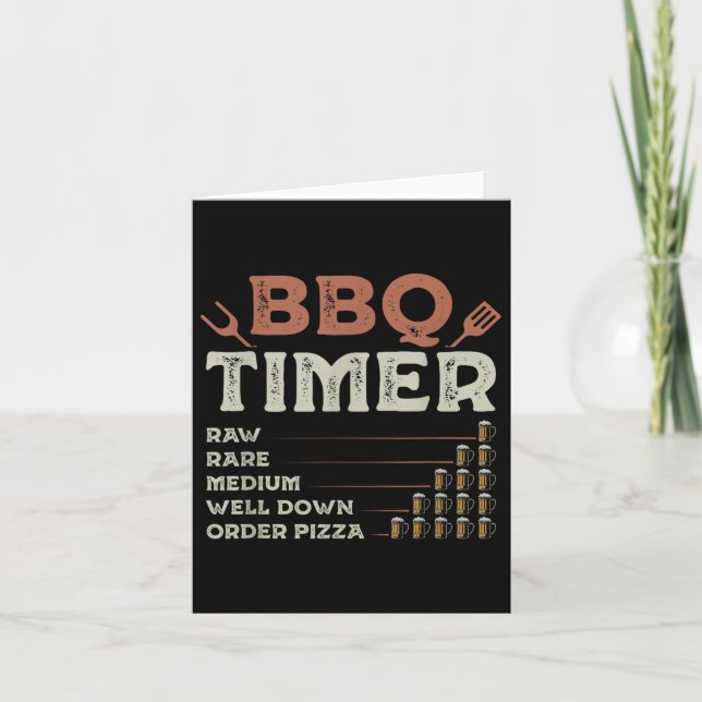 Funny Bbq Grill Chef Grilling Master Barbecue Love Card (Front)