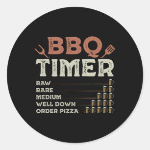 Funny Bbq Grill Chef Grilling Master Rbecue Lover Classic Round Sticker