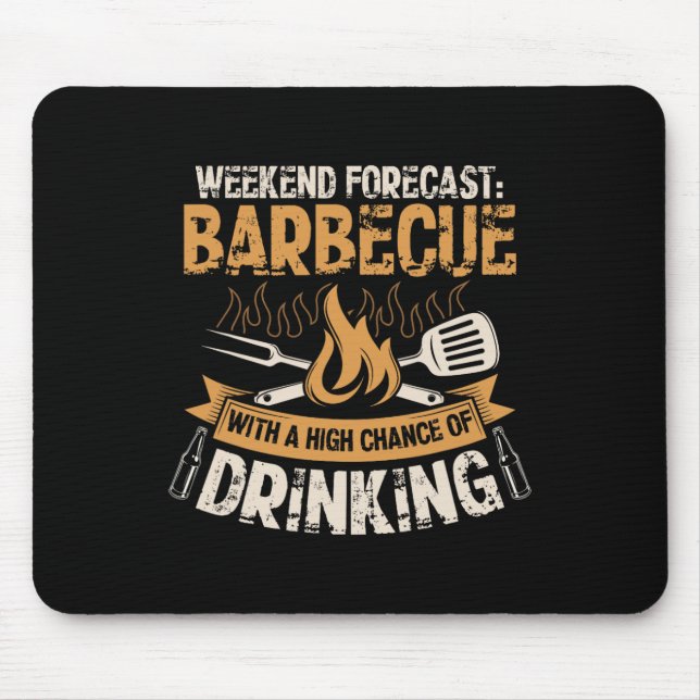 Funny Bbq Grill Chef Grilling Master Rbecue Lover  Mouse Mat (Front)