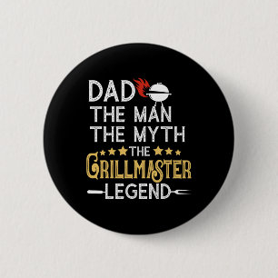 Funny Bbq Grill Dad The Man The Myth The Legend Fa 6 Cm Round Badge