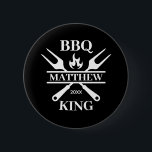 Funny BBQ Grill Master Personalised Barbecue King  6 Cm Round Badge<br><div class="desc">Funny BBQ Grill Master Personalised Barbecue Best</div>