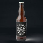 Funny BBQ Grill Master Personalised Barbecue King  Beer Bottle Label<br><div class="desc">Funny BBQ Grill Master Personalised Barbecue Best</div>