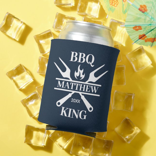 Funny BBQ Grill Master Personalised Barbecue King  Can Cooler (In Situ Summer)