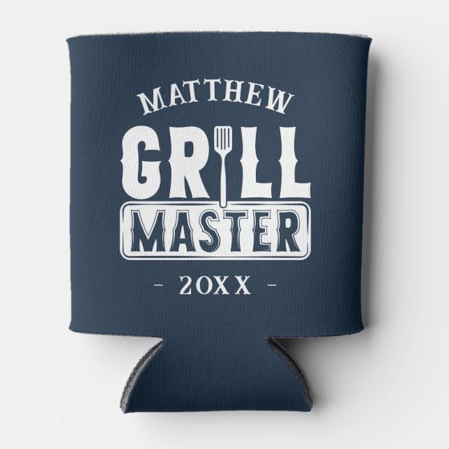 Funny BBQ Grill Master Personalised Barbecue King Can Cooler (Front)