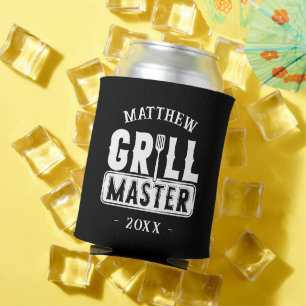 Funny BBQ Grill Master Personalised Barbecue King Can Cooler