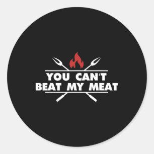 Funny Bbq Grilling Chef Meat Humour Classic Round Sticker