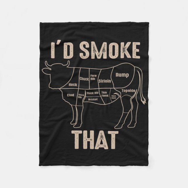 Funny Bbq Grilling Quote Cow  Fleece Blanket (Front)