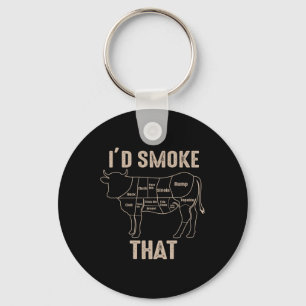 Funny Bbq Grilling Quote Cow Key Ring