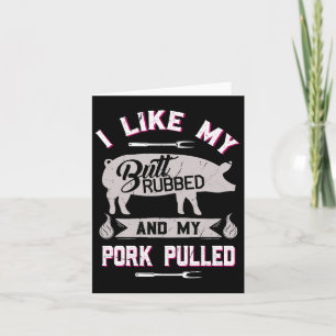Funny Bbq Grilling Quote Pig Pulled Pork  Card