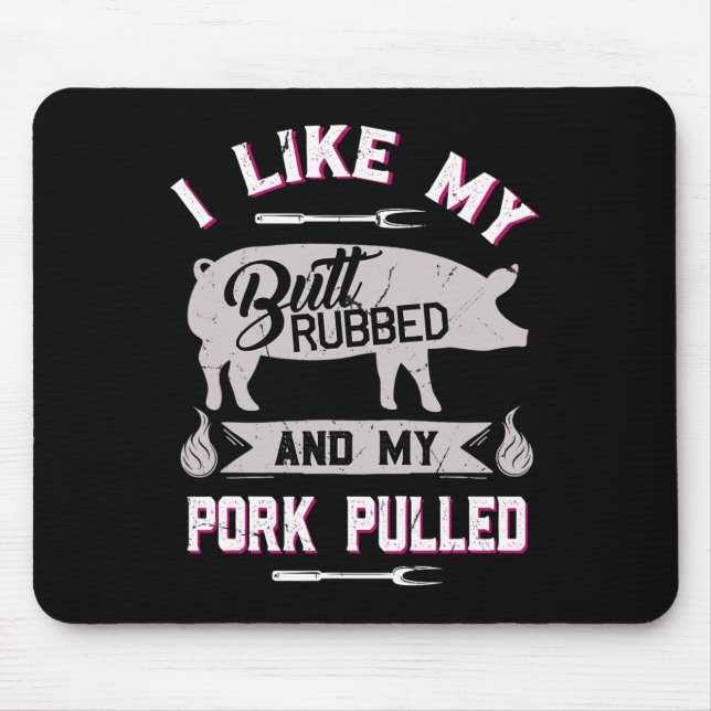 Funny Bbq Grilling Quote Pig Pulled Pork  Mouse Mat (Front)