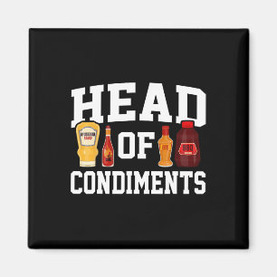 Funny Bbq Head Of Condiments Rbecue Gifts Grilling Magnet