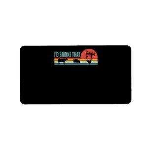 Funny BBQ Id Smoke That Barbeque Retro Label