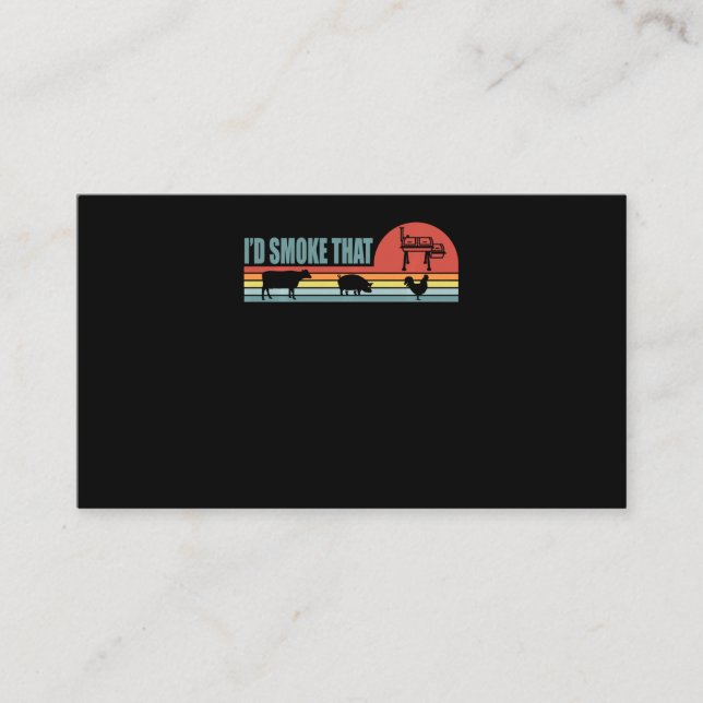 Funny BBQ Id Smoke That Barbeque Retro Loyalty Card (Front)