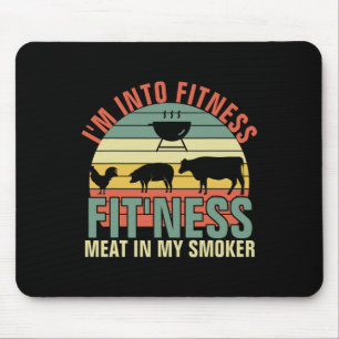 Funny Bbq I'm Into Fitness Fit'ness Meat In My Smo Mouse Mat