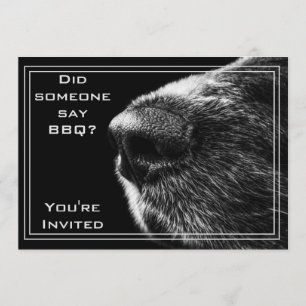 Funny BBQ invitation with Dog Nose